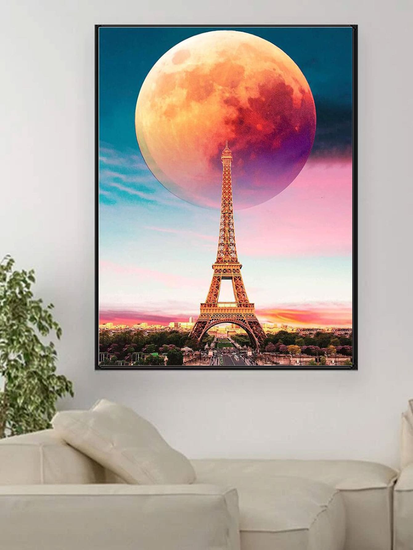 Paris Eiffel Tower Image 30x40cm Diy Full Drill Diamond Painting Set - Multicolor - View 1