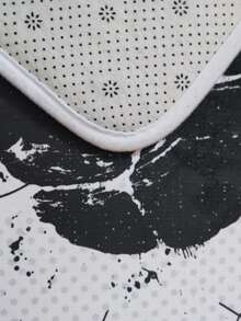 1入組足球圖案防滑浴室毯,現代滌綸馬桶墊 - 彩色 - 查看 3