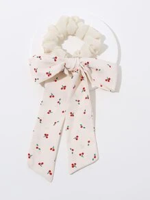 2pcs Cherry Print Hair Accessory Set, Gifts, Bows, Cute, Hair Accessories, Hair Bands, Head Accessories, Hair Accessories For Women, Hair Tie - Multicolor - View 3