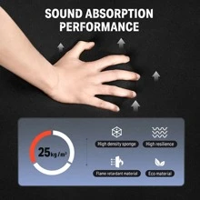 Donner Acoustic Panels Sound Proof Foam Panels for Walls 12-Pack Wedge Sound Absorbing Panels Acoustic Foam Noise Canceling Panels for Studio Recording Home Office - 黑色 - 查看 4