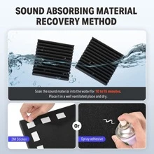 Donner Acoustic Panels Sound Proof Foam Panels for Walls 12-Pack Wedge Sound Absorbing Panels Acoustic Foam Noise Canceling Panels for Studio Recording Home Office - 黑色 - 查看 5