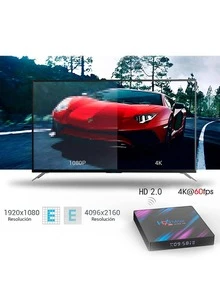 Smart TV Box | Dispositivo de Tv inteligente | Android TV Box 10.0,4GB RAM 64GB ROM RK3318 Quad-Core 64bit 2.4GHz/5GHz WiFi 4K UHD - Negro - Ver 3