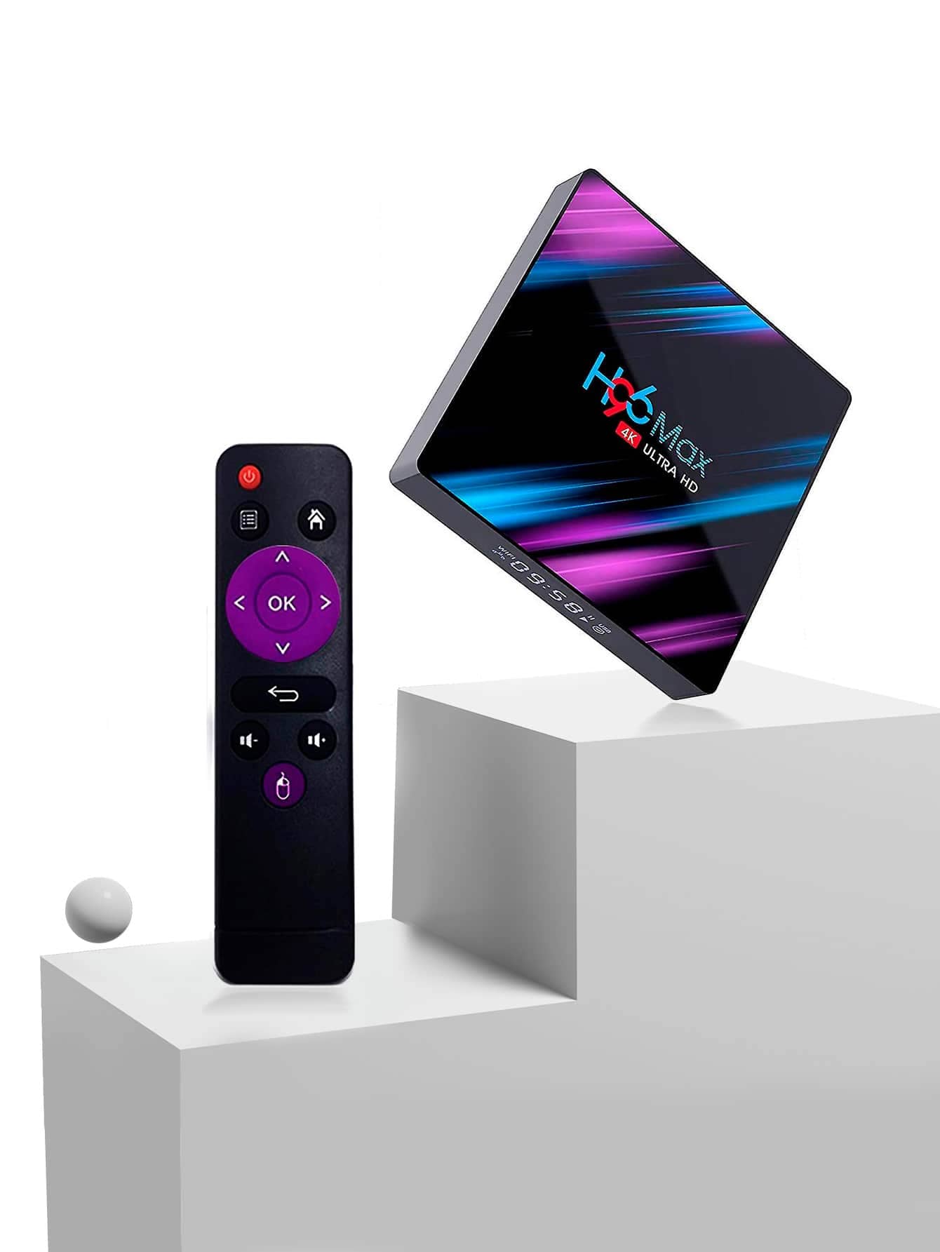 Smart TV Box | Dispositivo de Tv inteligente | Android TV Box 10.0,4GB RAM 64GB ROM RK3318 Quad-Core 64bit 2.4GHz/5GHz WiFi 4K UHD - Negro - Ver 1