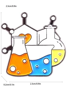 1pc cartoon cute cup design brooch badge bag charm - Orange - View 2