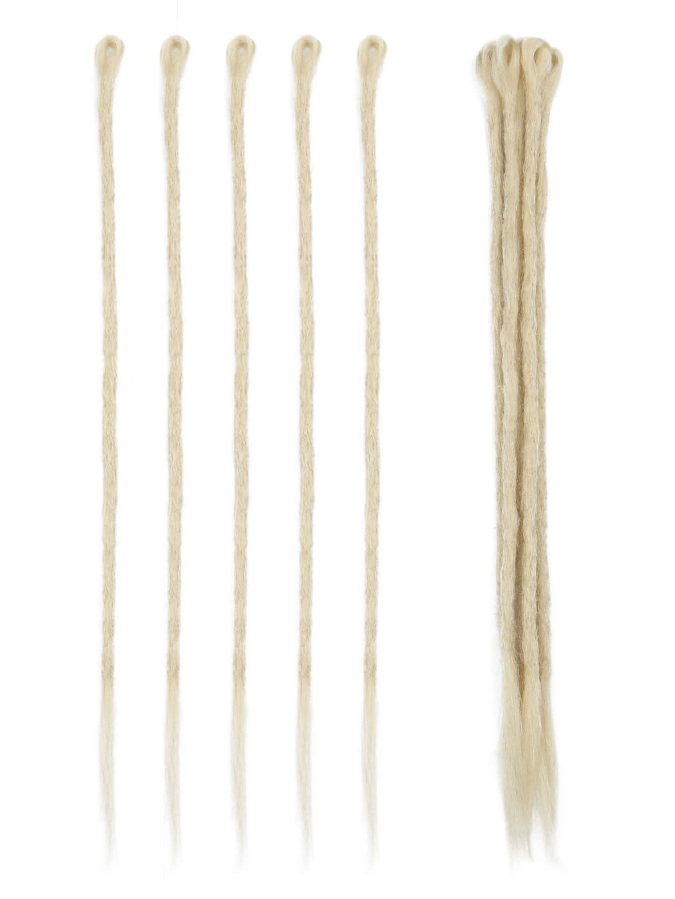 5入組/袋 Dreadlock 延伸20英寸金色手工合成恐怖附織雷鬼頭髮延伸 - 金色 - 查看 1