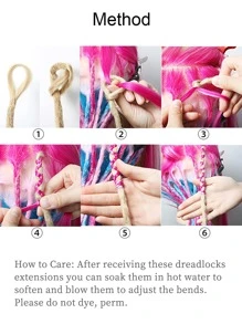 5入組/袋 Dreadlock 延伸20英寸金色手工合成恐怖附織雷鬼頭髮延伸 - 金色 - 查看 6