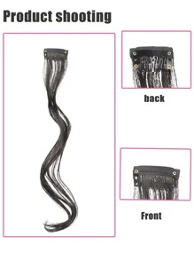 Natural Black Dragon Whiskers Bangs - Black - View 3