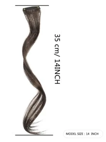 卷合成纖維劉海,棕色的黑色 - Black-brown - 查看 3