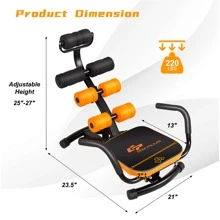 Costway Core Ab Trainer Bench Abdominal Stomach Exerciser Workout Gym Fitness Machine - Black - View 9