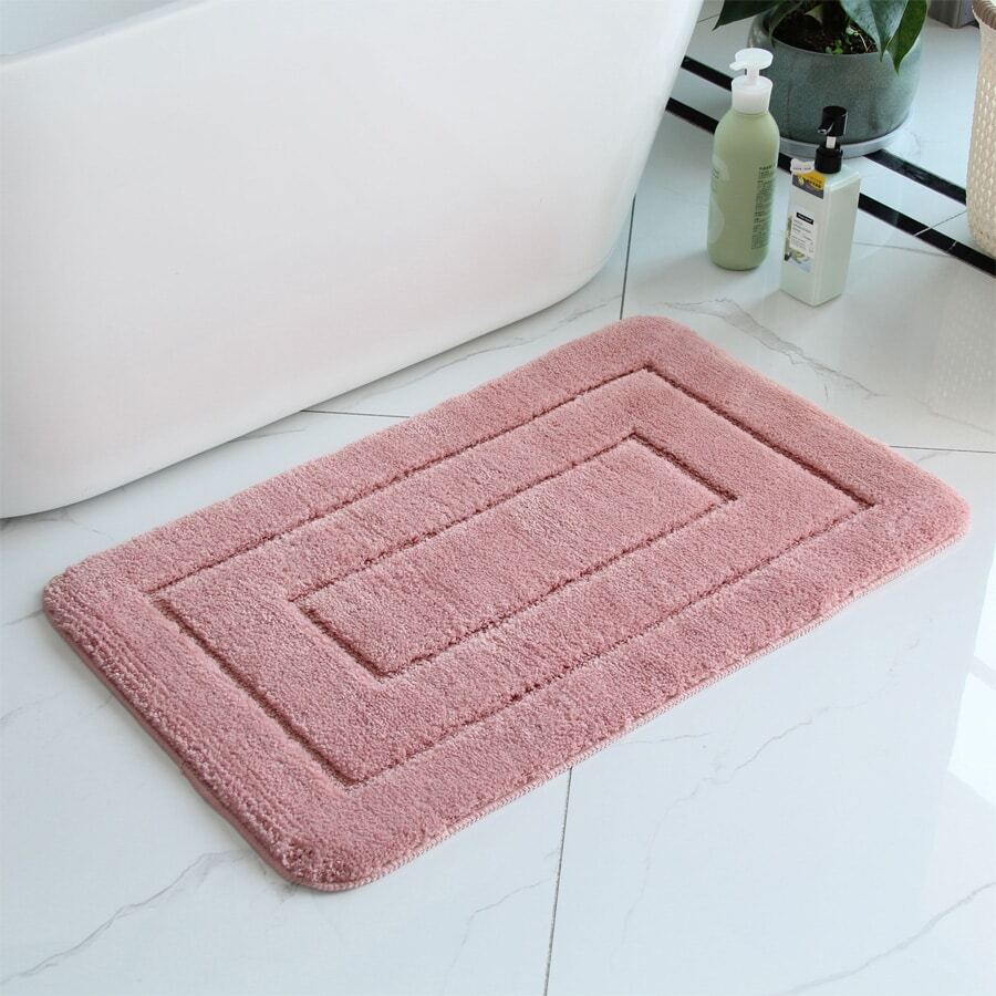 1pc Pink Door Mat, Modern Polyester Indoor Outdoor Rug For Home - Dusty Pink - View 1