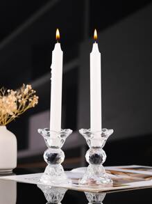 Crystal Candle Holder - Clear - View 3