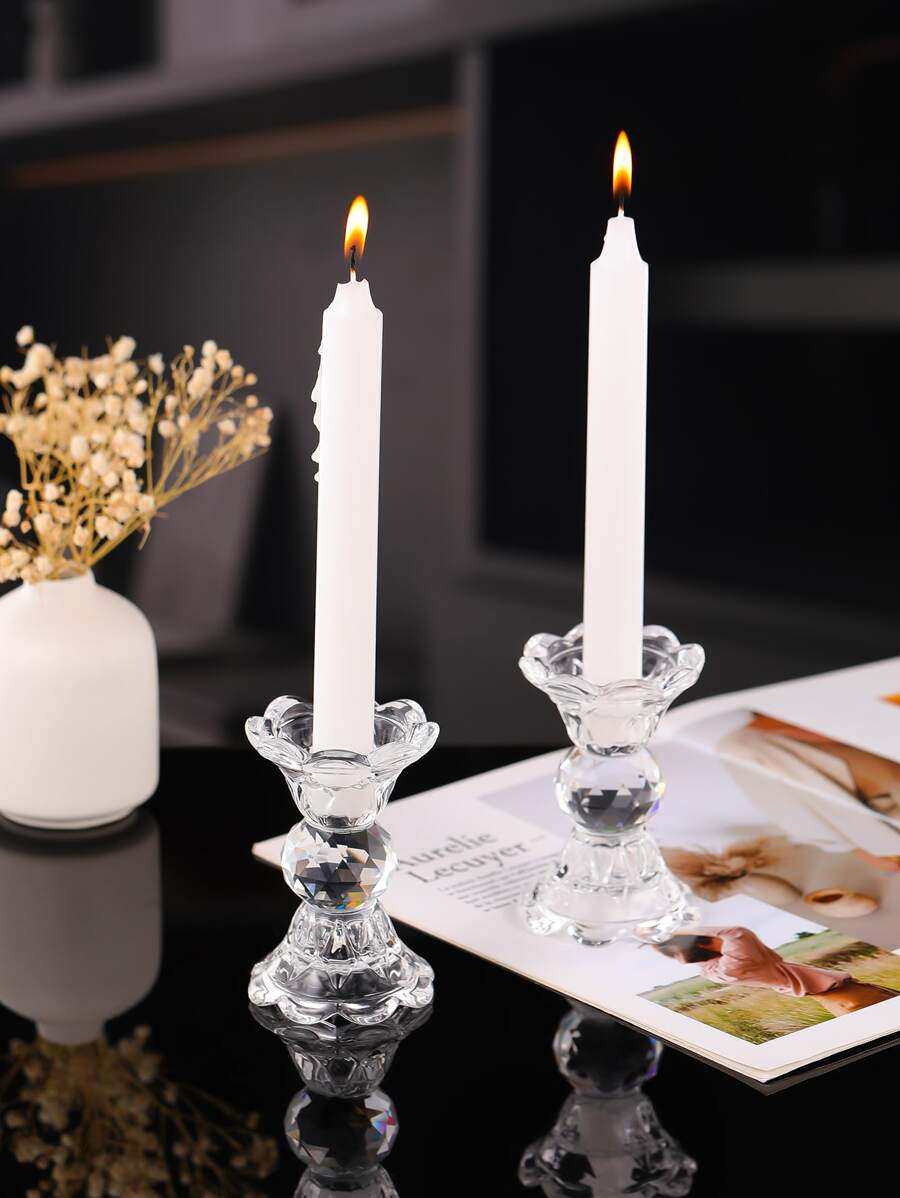 Crystal Candle Holder - Clear - View 1