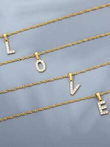 1 件毕业季音乐节 26 锆石英文字母吊坠项链 - 彩色 - 查看 2