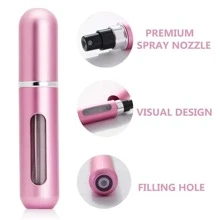 Travel Mini Perfume Refillable Spray Container, Portable Fragrance Pump Box Empty Perfume Atomizer Bottle, Ideal For Travel And Outdoor Use,Room,Home,Bedroom,Bathroom,House,Pink Room,Living Room Decor,Travel Stuff,Gift Bag,Gifts For Mom,Dad,Men,Friends,Teacher,Birthday,Wedding,Desk,Shelves,Accessories,Gift Boxes,Funny Gift,Storage - Pink - View 7