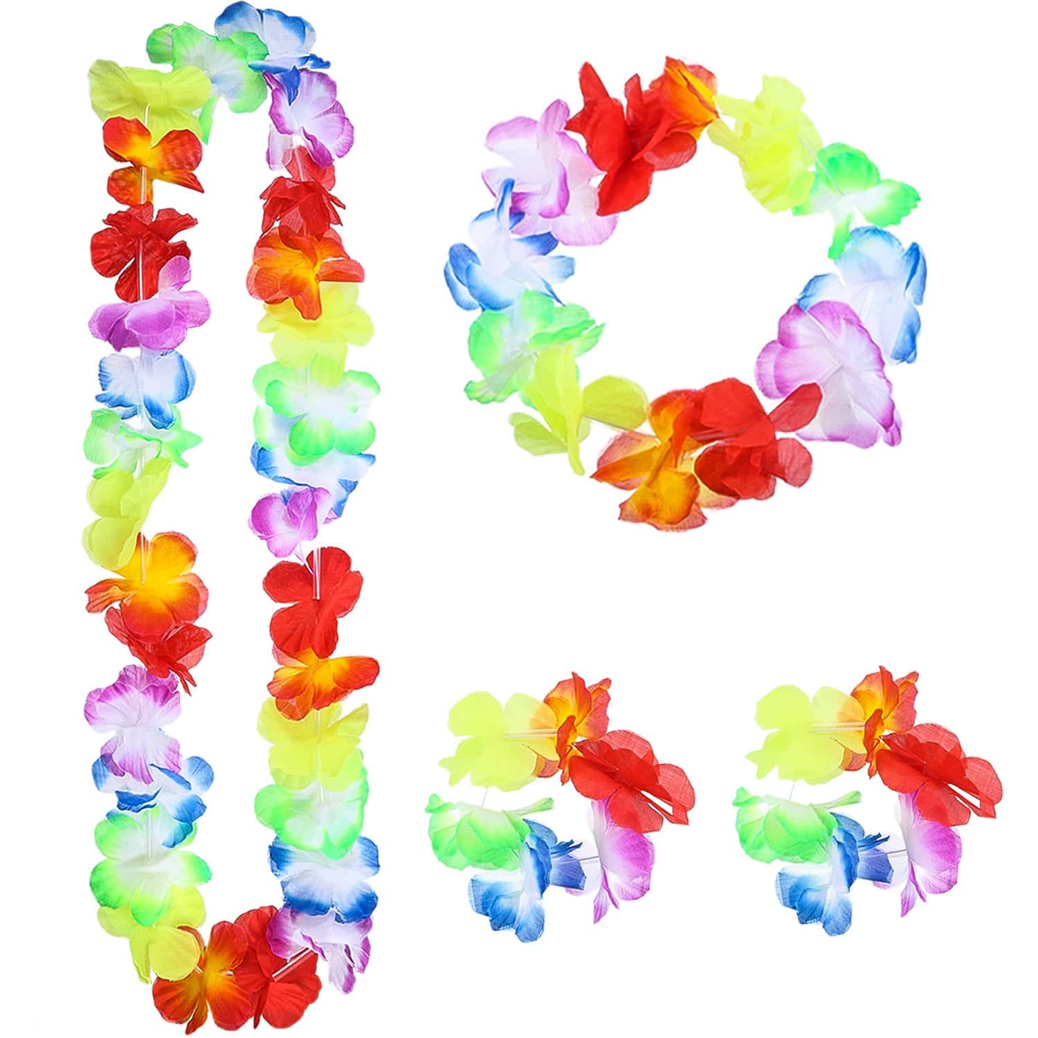 4pcs/set Tropical Hawaiian Lei Garlands Artificial Flower Wreath For Party Decoration And Gift - Multicolor - View 1