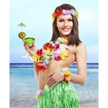 4pcs/set Tropical Hawaiian Lei Garlands Artificial Flower Wreath For Party Decoration And Gift - Multicolor - View 4
