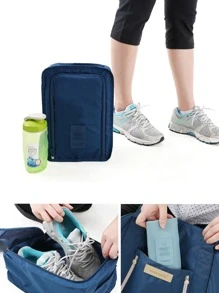 Túi đựng giày chống nước di động có thể gập lại Oxford có tay cầm cho kỳ nghỉ ở bãi biển, Túi đựng giày du lịch Túi đựng giày dép Phụ kiện giày Hộp đựng giày Hộp đựng giày Túi đựng giày dép trong phòng - Xanh đậm - Xem 4