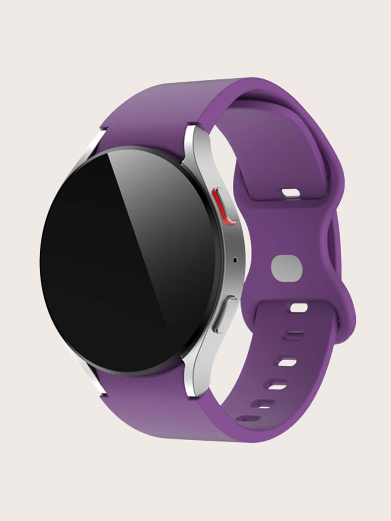 1 Dây đeo silicon có khóa bướm màu tím Tương thích với đồng hồ Samsung Galaxy 6/5/4/40mm/44mm/Galaxy 4 Classic 42mm/46mm/Galaxy 6 Classic 43mm/47mm - Màu tím - Xem 1