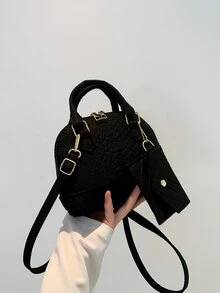 New Style Shell Shape Bag Fashionable Tote Bag With Coin Purse And Crossbody Strap , Women Bag With Dime Bag