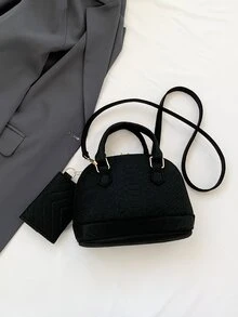 New Style Shell Shape Bag Fashionable Tote Bag With Coin Purse And Crossbody Strap , Women Bag With Dime Bag