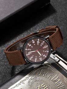 SHAARMS 1 Miếng Nâu Chất vải Dây đeo Giải trí Tròn Quay số đồng hồ Quartz , Đối với Cuộc sống hàng ngày - màu nâu - Xem 2