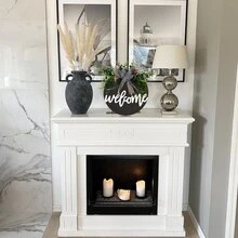 1入組黑板歡迎標誌帶人造綠色植物花環裝飾適用於門 - 黑色 - 查看 5