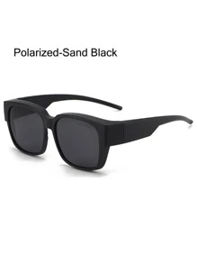 Kính phân cực Fit Over Glasses Kính râm dành cho Nữ giới Nam giới, Vuông hợp thời trang Bọc xung quanh các bóng râm để lái xe, Kính râm chống tia cực tím có thể đeo bên ngoài các loại kính khác - Bụi tím - Xem 1