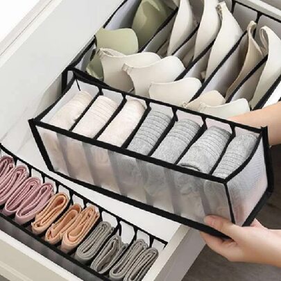 Organizador de compartimentos para ropa interior y calcetines, Caja de almacenamiento para ropa interior y cajón, Bolsa organizadora