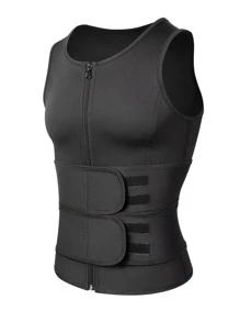 Camiseta de tirantes de sauna de estilo novio para hombres, chaleco deportivo, camiseta de ejercicio para gimnasio, entrenamiento y fisicoculturismo - Negro - Ver 7