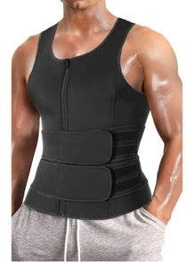 Camiseta de tirantes de sauna de estilo novio para hombres, chaleco deportivo, camiseta de ejercicio para gimnasio, entrenamiento y fisicoculturismo - Negro - Ver 4