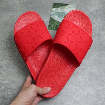 2025 Hot Selling Men's Casual Slippers For Daily, Office, Bathroom Use, Black Color, Soft Rubber Texture, PVC Material With Excellent Abrasion Resistance, Suitable For Spring, Summer, Autumn, Winter