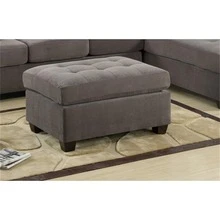 SINLOOG Cocktail Ottoman Waffle Suede Fabric Truffle Color W Tufted Seats Ottomans Hardwoods Living Room - 灰色 - 查看 1