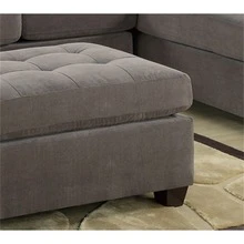 SINLOOG Cocktail Ottoman Waffle Suede Fabric Truffle Color W Tufted Seats Ottomans Hardwoods Living Room - 灰色 - 查看 4