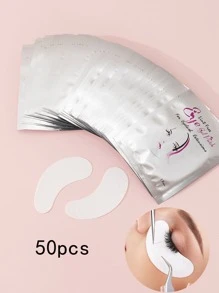 50 Pairs Eyelash Extension Patch, Gel Pad For Grafting, Lint-free Eye Pads For Under Eyelash Extensions, Lash Extension Tools, Eyelash Extension Pads For Isolation And Protection - White - View 4