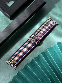 1 Vòng tay nylon dệt co giãn Dây đeo có thể điều chỉnh Tương thích với Apple Watch Band 38mm 40mm 41mm 42mm 44mm 45mm 49mm Series 8/7/6/5/4/3/2/1/Se/Ultra - Nhiều màu - Xem 2