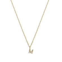 經典首字母項鍊女性流行不銹鋼項鍊適合女士首飾類禮品 - 金色 - 查看 2
