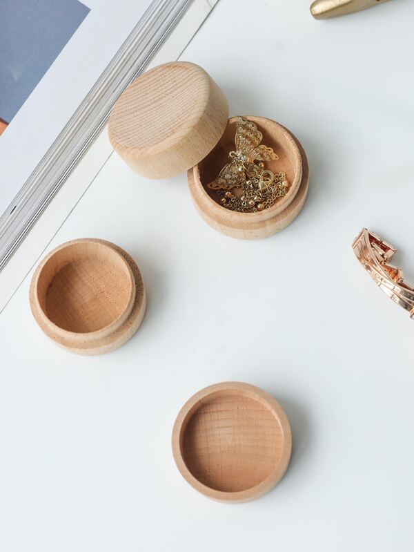 قطعة واحدة علبة خشبية لتنظيم المجوهرات بحجمين صغير وكبير، لتخزين الأقراط والدبابيس والخواتم والعقود، مناسب للعودة إلى المدرسة