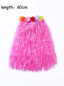 1入組40cm/60cm成人女士夏威夷草裙花環，盧奧舞會舞蹈服裝，熱帶沙灘派對裝飾 - 粉色 - 查看 4