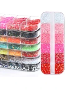 微型水钻美甲装饰，1 盒水晶珠美甲玻璃球微珠 DIY 饰品美甲配件