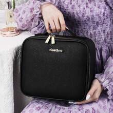 1个大容量化妆包，带灯全屏镜，手持便携，适合旅行，可作化妆包、化妆品收纳包、礼物送给女孩、女士、妈妈，可存放化妆刷。 - 黑色 - 查看 9