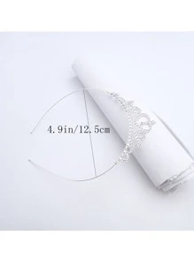 1 chiếc phụ kiện đội đầu dành cho thiếu niên - Băng đô vương miện công chúa dành cho thiếu niên - Bạc - Xem 5