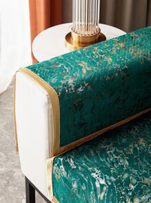 1入組豪華提花雪尼爾沙發套帶金色邊框，沙發座椅/靠背/扶手墊套，四季通用 - 綠色 - 查看 5