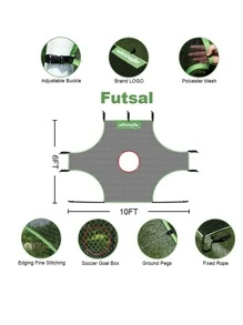 wosofe 305 X 183cm Lưới tập luyện mục tiêu bóng đá di động & có thể gập lại - Xám - Xem 2