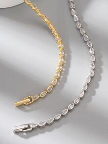 ORSA JEWELS 1入組頂級925純銀14k鍍金鋯石網球手鏈,女性珠寶,適用於生日,周年紀念日,婚禮,訂婚,聖誕節等各種場合,婚禮飾品禮物 - 銀色 - 查看 4