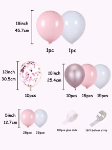 Bộ 104 quả bóng bay cao su Macaron màu hồng và trắng, dùng cho tiệc sinh nhật và kỷ niệm, Bộ vòng hoa và cổng bóng bay, Giáng sinh - Màu Hồng baby - Xem 2