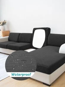 1 件黑色幾何提花沙發墊套,現代簡約風格高彈性防水聚酯纖維沙發套,適合客廳、臥室、家庭使用