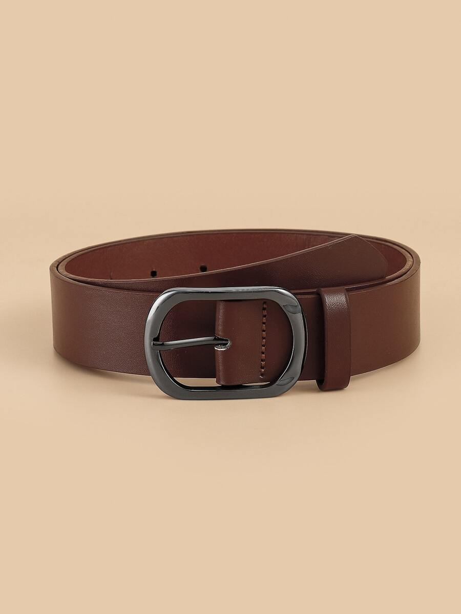 件橢圓皮帶扣，日式設計，時尚女士日常裝飾配件