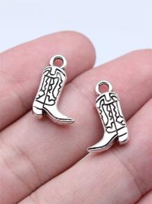 10pcs/Pack 11x18mm Double-Sided Western Cowboy Boot Pendant, Suitable For Jewelry Making, Handmade Jewelry Crafts, DIY Jewelry Components - Antique Silver - View 1