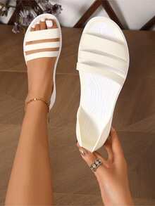 Ladies' White Fashionable Casual Sandals - White - View 1