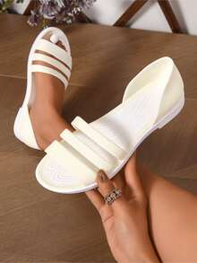 Ladies' White Fashionable Casual Sandals - White - View 2